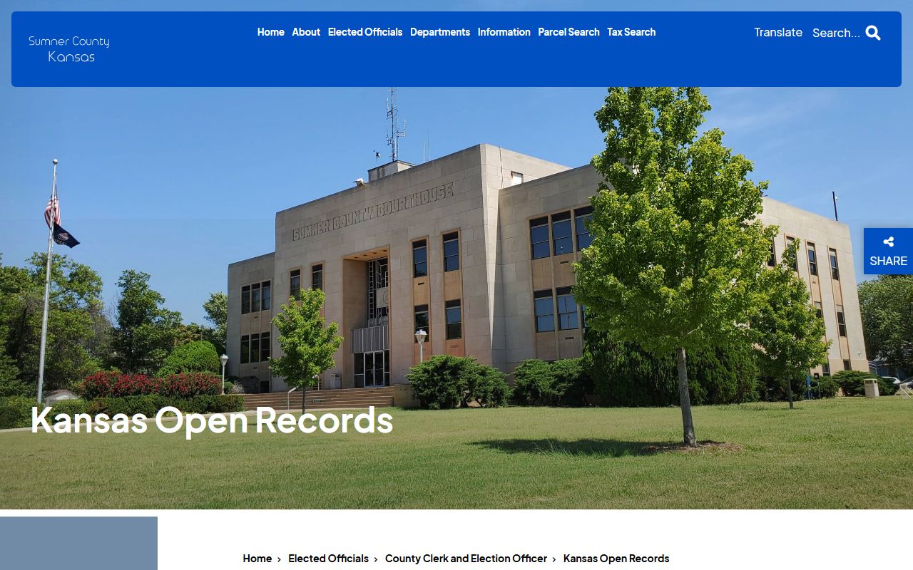 Sumner County inmate records KORA request contact information